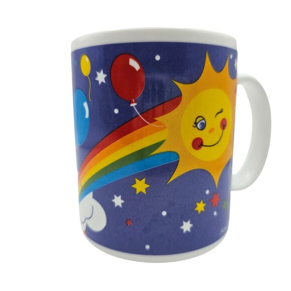 Whimsical Sun Rainbow & Balloon Mugs Set Of 2 Susan Elizabeth - Picture 12 of 14